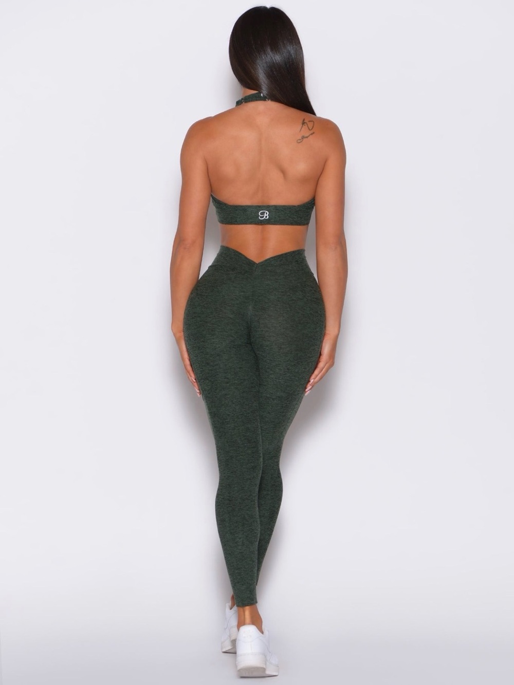Bombshell Sportswear Hunter Green V Back Leggings